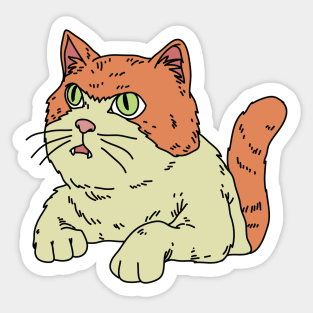 Orange Chubby Cat Sticker